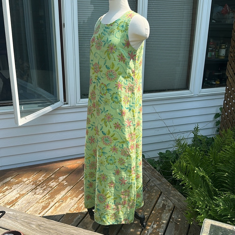 Linen Floral Print Maxi Summer Shift Dress, S, by Habitat. Breezy and casual.